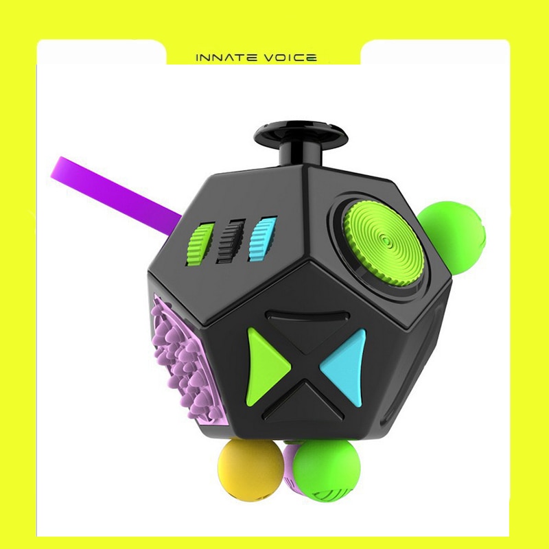 ZK50 fidget toys stress pop it Anxiety Relief Finger Toy 12 Sided Anti Stress Decompression Relieve - Cube Fidget