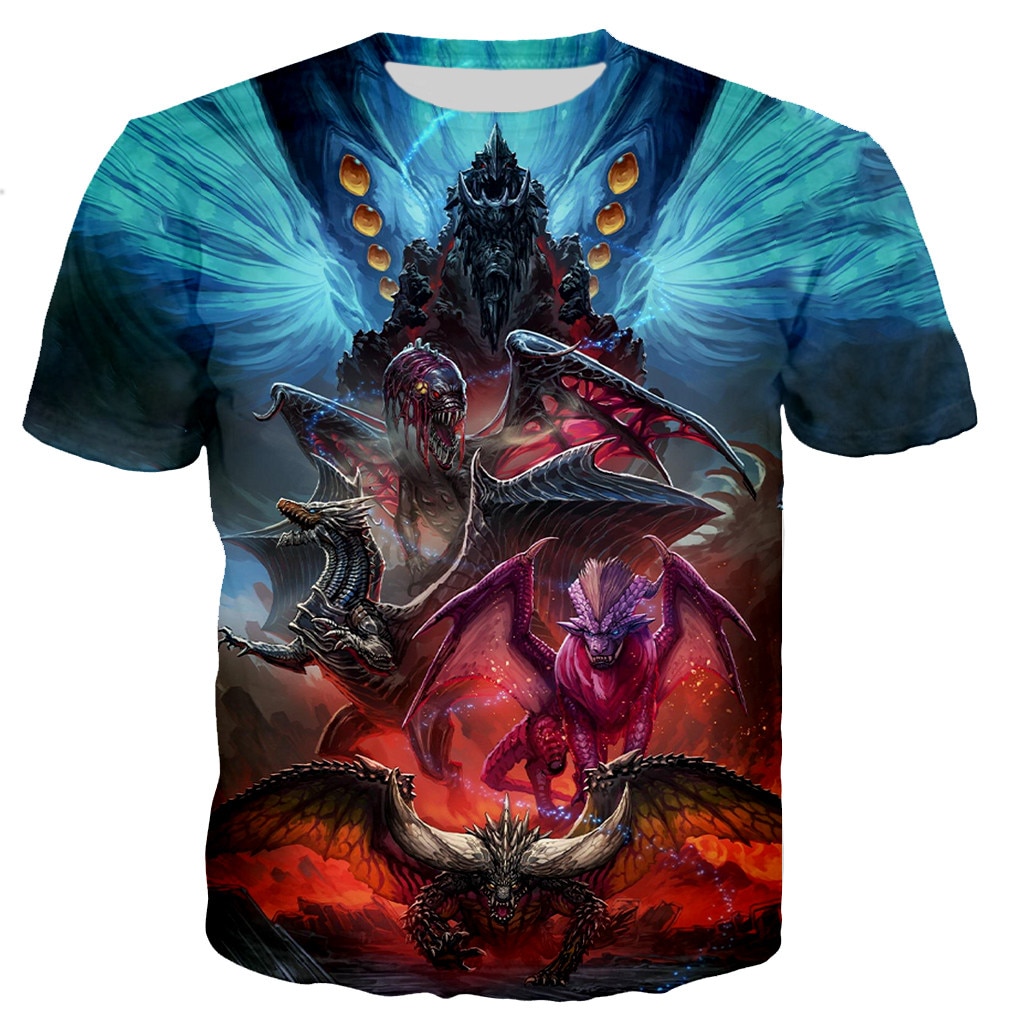 2021 New Fashion Monster Hunter T shirts Casual Style T Shirt 3D Leisure Printing Animation Tops - Monster Hunter Plush